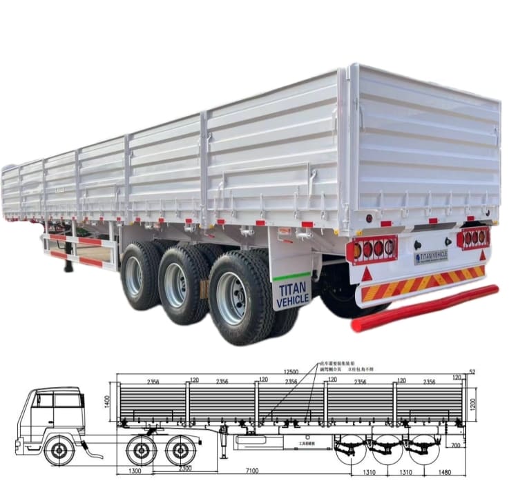 60 Ton Flatbed Side Boards Trailer
