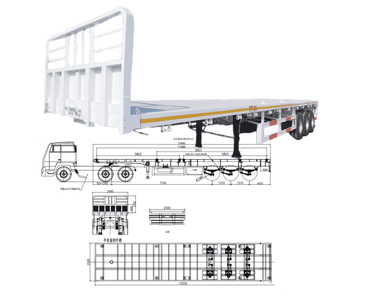 Tri Axle Trailer for Sale in Mozambique - Tri Axle Flatbed Trailer in Maputo