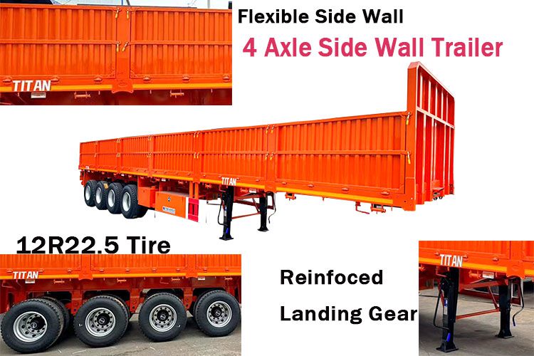 4 Axle 80 Tons Sideboard Trailer in Mozambique